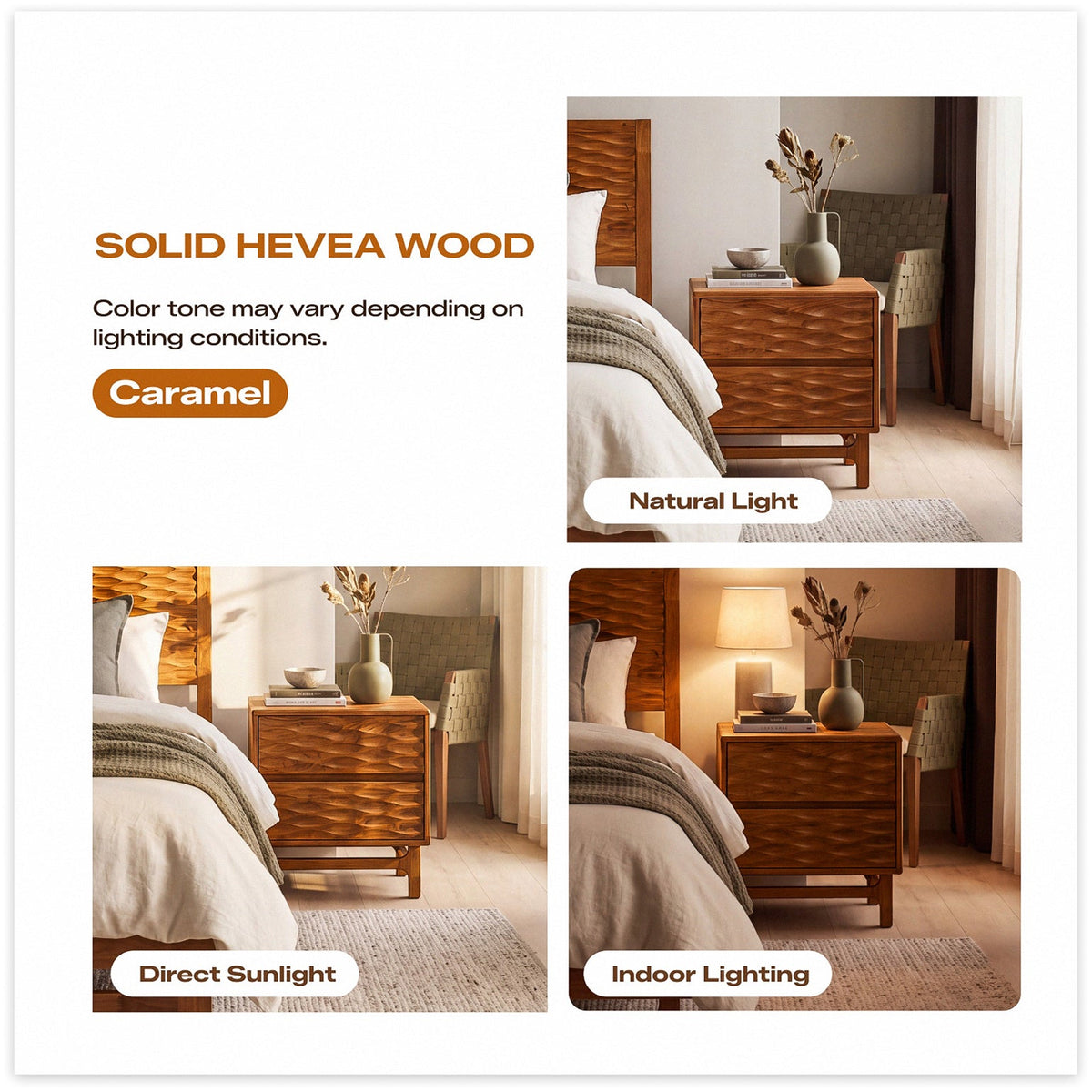 Elara Solid Wood Nightstand