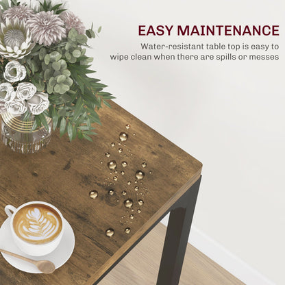Dining Table Set for 2, 3 Piece Kitchen Table and Chairs with Metal Legs for Small Spaces, Natural Wood