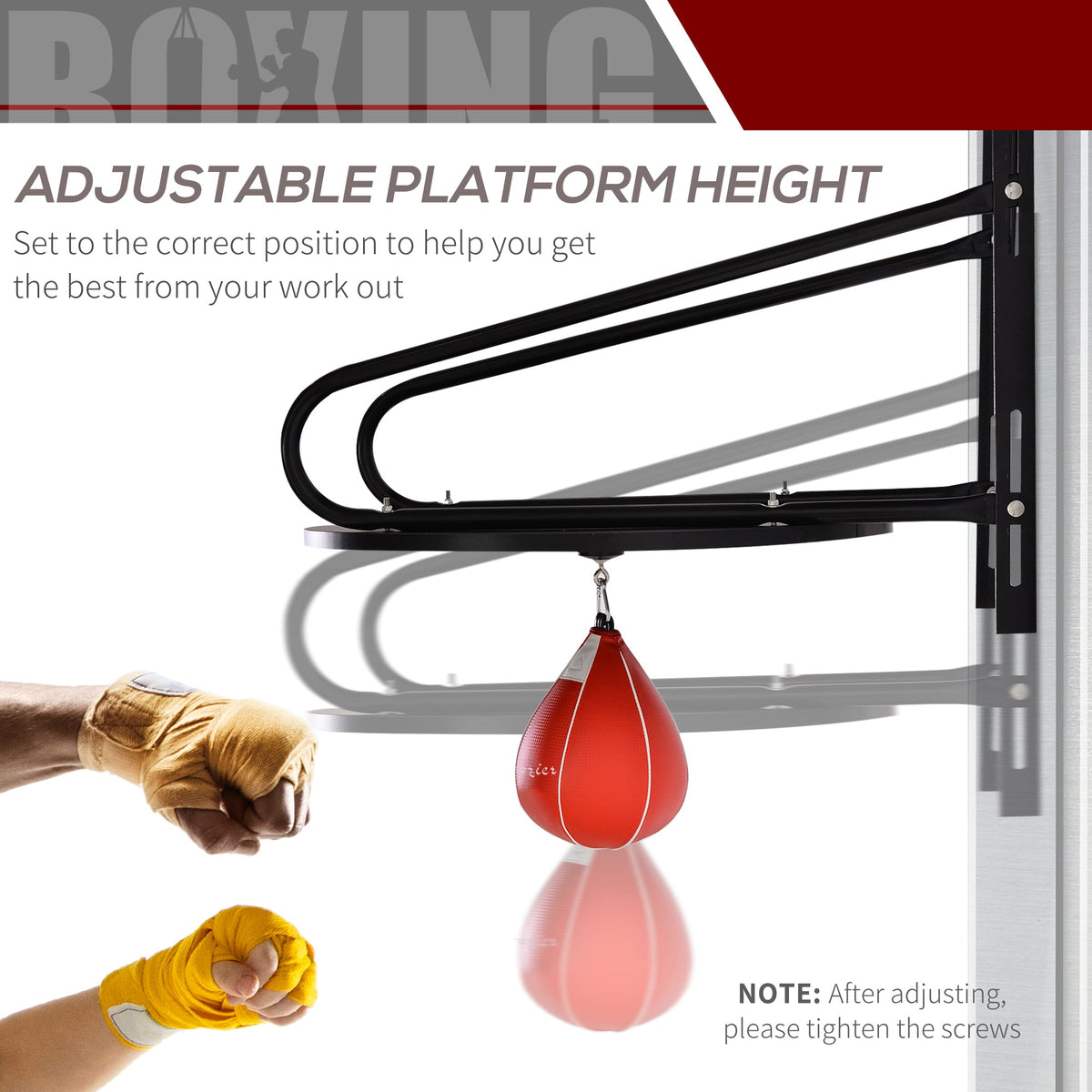 Wall-mounted Speed Bag Boxing Platform with Adjustable Height