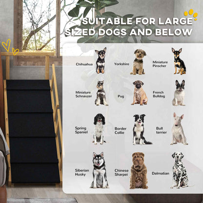 Adjustable Dog Stairs Foldable Dog Steps with Non-slip Mat for Small to Large Dogs for High Bed Sofa Couch