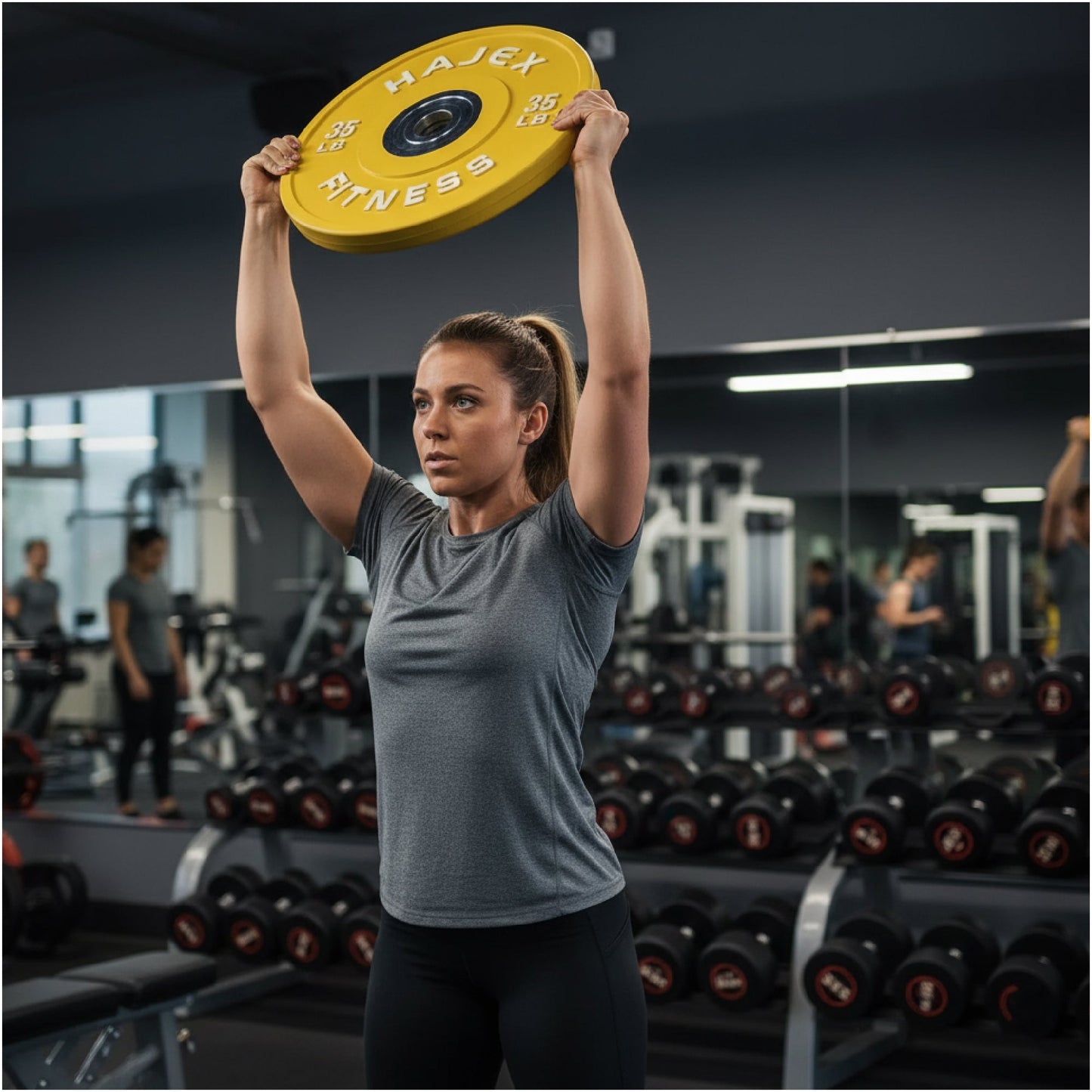 HAJEX Olympic Competition Steel Hub Bumper Plates Colored - 15, 25, 35, 45, 55 LB