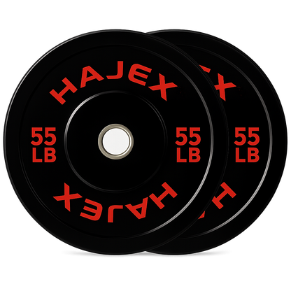 HAJEX Olympic Bumper Weight Plates - 10, 15, 25, 35, 45, 55 LB
