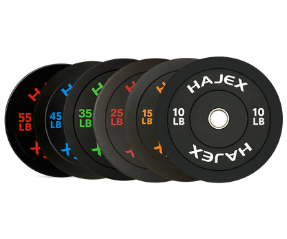 HAJEX Olympic Bumper Weight Plates - 10, 15, 25, 35, 45, 55 LB