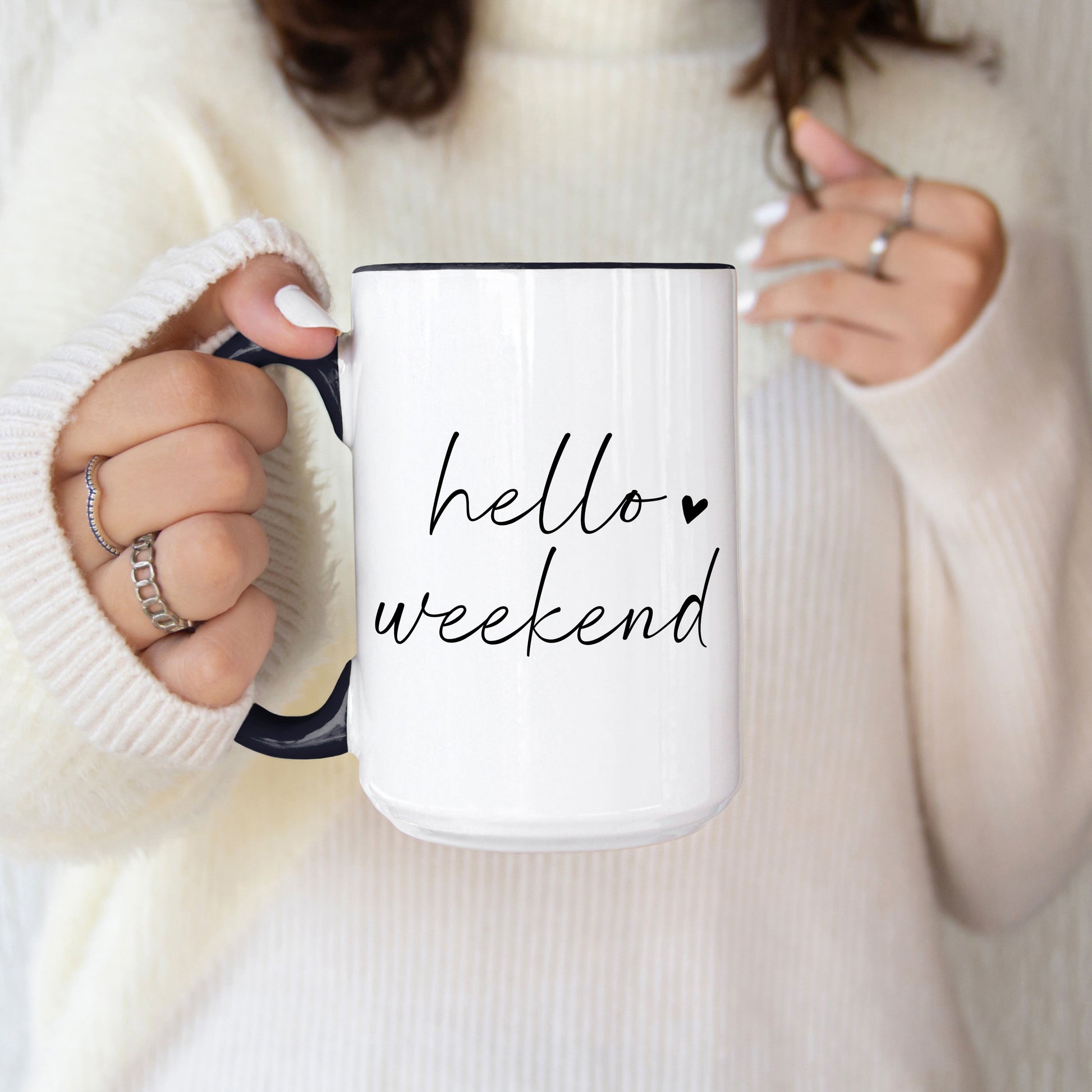 Hello Weekend Mug — Fun Coffee Mug for Relaxing Weekends - Royal Eagles Promise of Peace