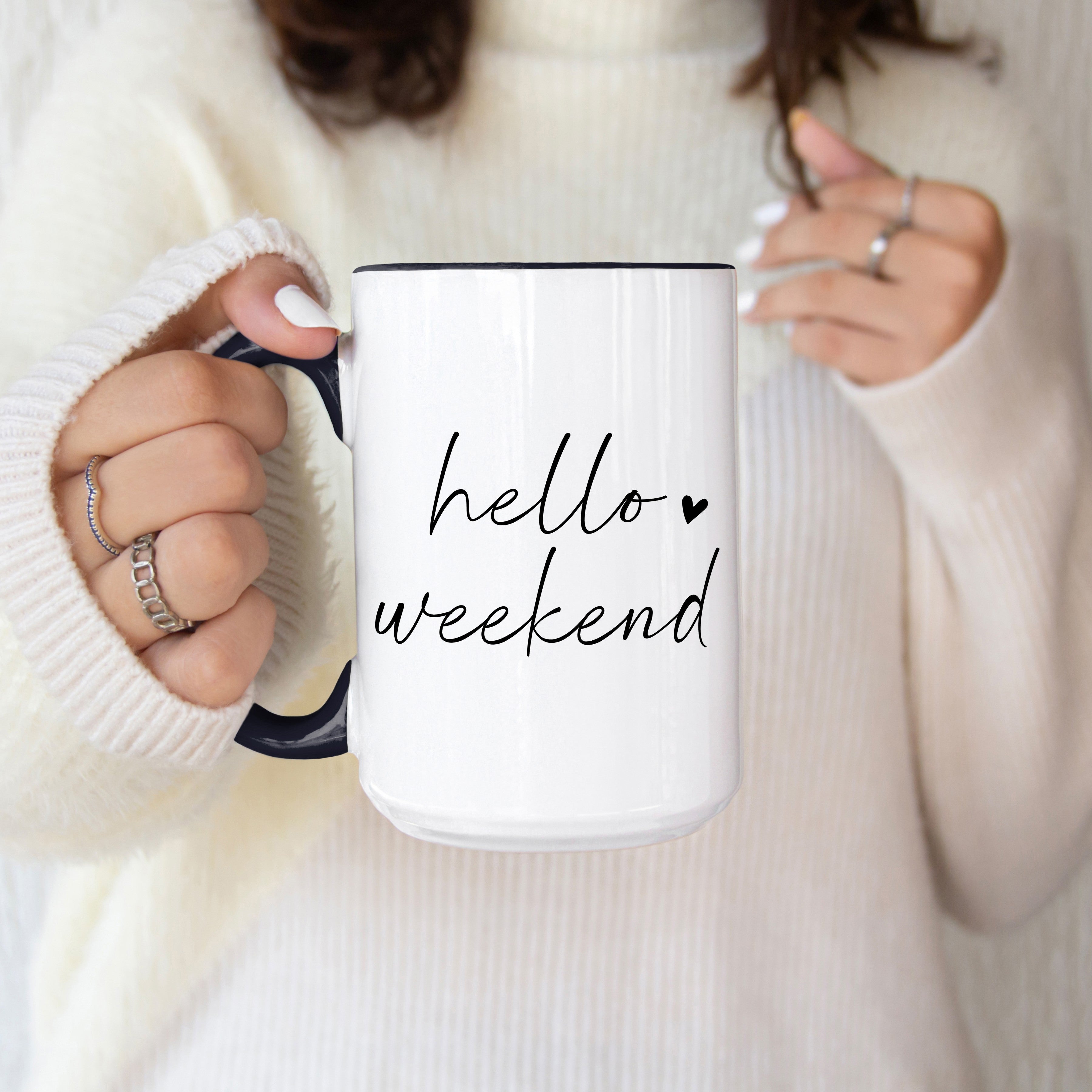 Hello Weekend Mug — Fun Coffee Mug for Relaxing Weekends - Royal Eagles Promise of Peace