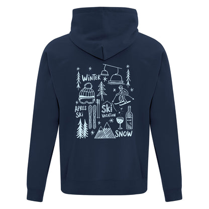 Hoodie Ski Doodles imprimé