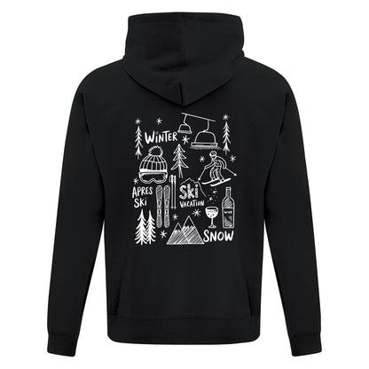 Hoodie Ski Doodles imprimé