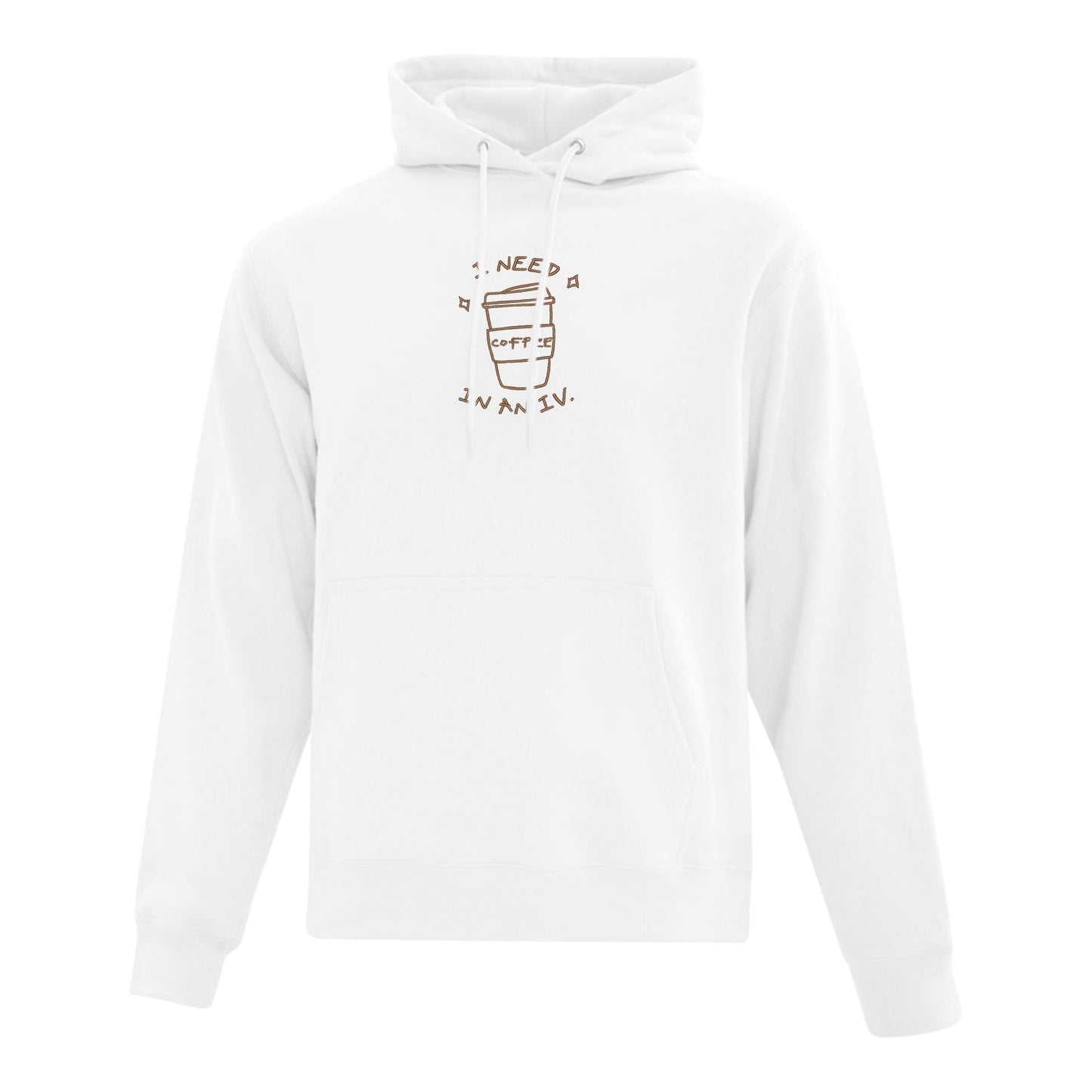 Hoodie "I Need Coffee" brodé