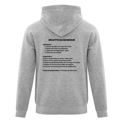Hoodie "Recette du bonheur" imprimé