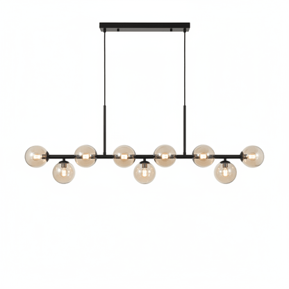 Horizon Bar Pendant with Smoked Globes