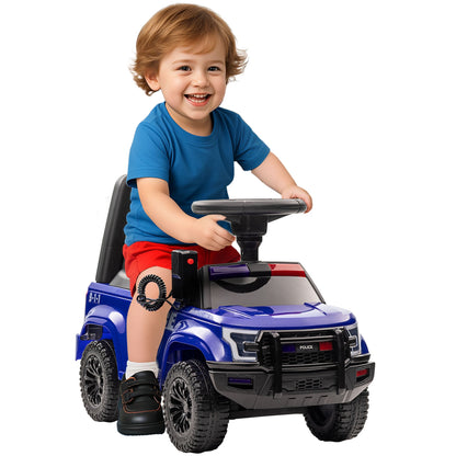 Kids Ride On Sliding Car with Hidden Under Seat Storage, Foot-to-Floor Design, Black