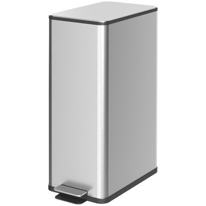 5.3 gal/20 L Stainless Steel Kitchen Garbage Can with Soft-close Lid, Foot Pedal, Fingerprint-Proof, Black