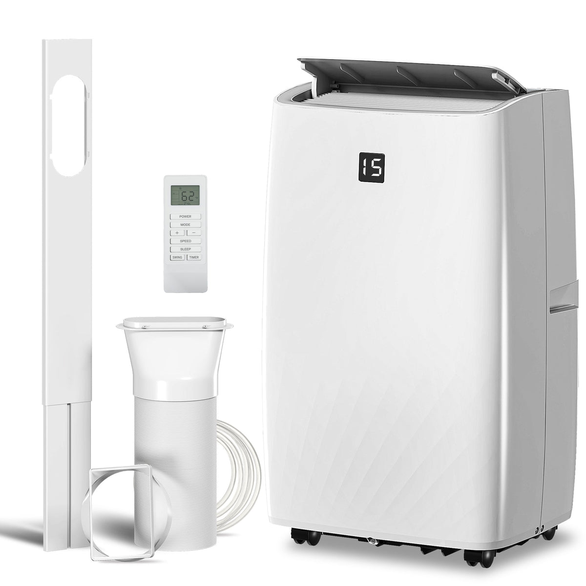 12000 BTU Portable Air Conditioner, AC Unit with Cool, Dehumidifier, Fan, 550 Sq. ft, 24H Timer On Off, Window Kit
