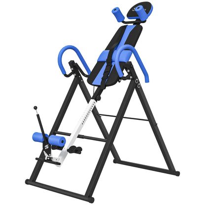 Folding Inversion Table, 20°/40°/60° Adjustable, with Safety Belt and Waist Pad for Back Pain Relief