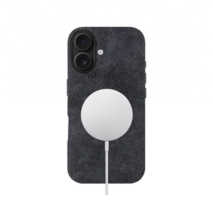 Grey Alcantara Case For iPhone 16