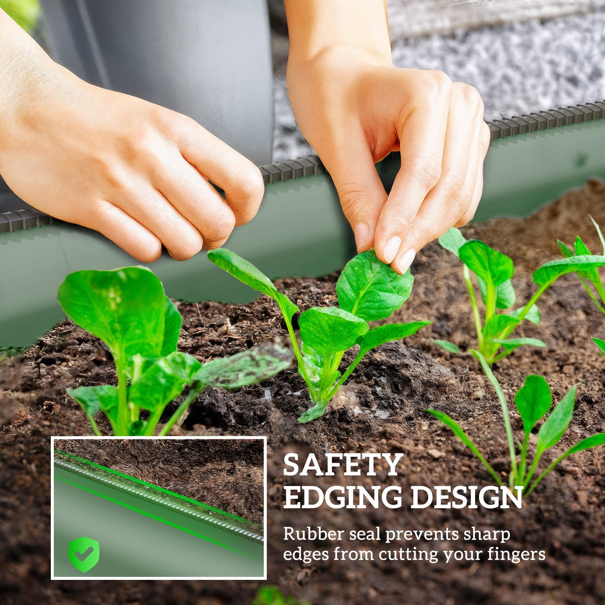 4.9 x 2 x 1ft Galvanized Raised Garden Bed Kit, Metal Planter Box with Safety Edging, Black