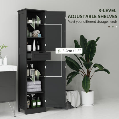 Freestanding Bathroom Cabinet with Drawer and 2 Doors, Tall Bathroom Cupboard for Kitchen, Study, Living Room