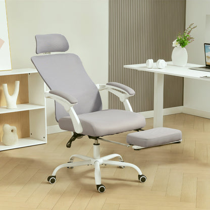 Ergonomic Office Chair, Mesh Reclining Desk Chair with Adjustable Lumbar Support, Headrest, Beige