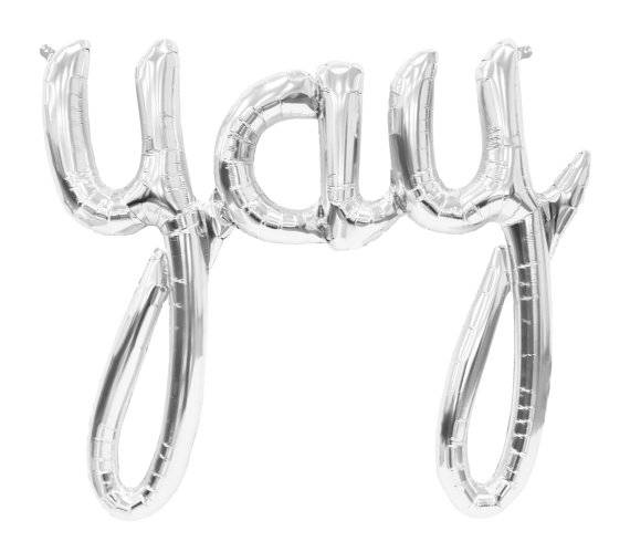 YAY silver Foil Balloon