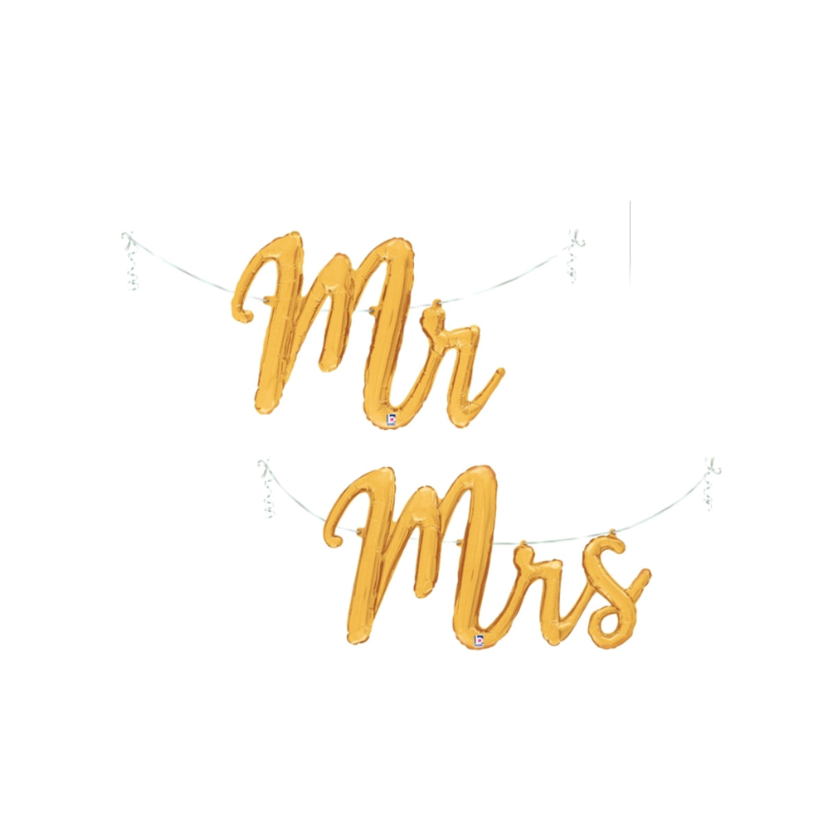 Mr Mrs Gold Script Airfill Balloon