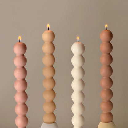 Bubble Column Taper Candle: Handmade Soy Dinner Candle