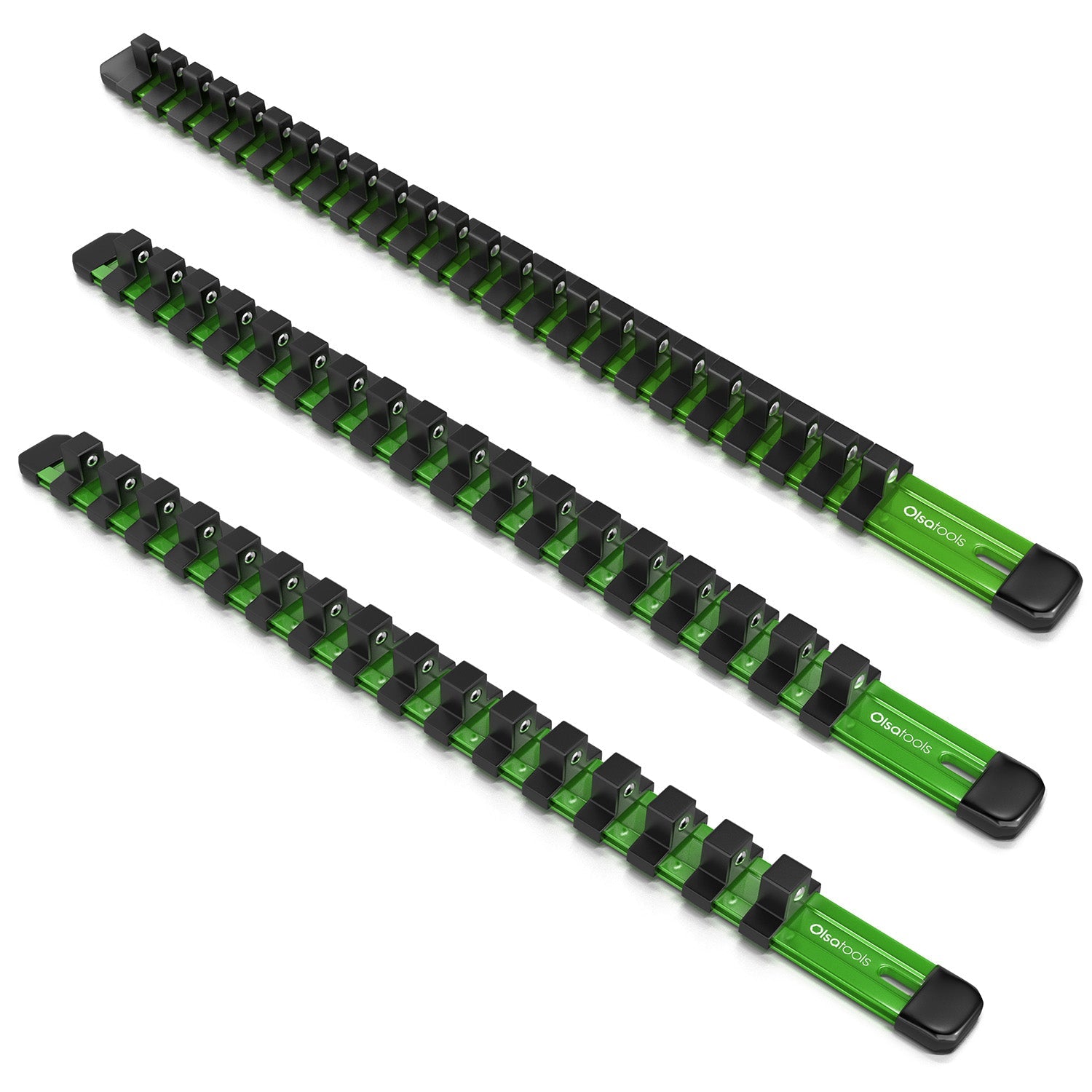 Aluminum Socket Organizer Rails With Rubber End Caps