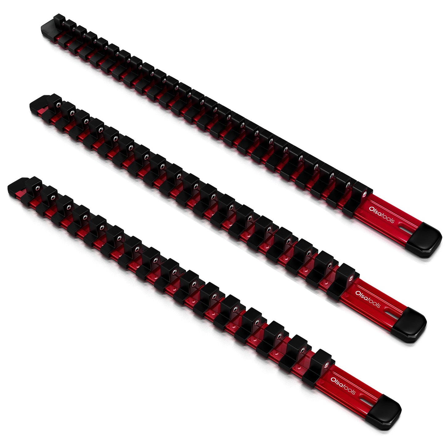 Aluminum Socket Organizer Rails With Rubber End Caps