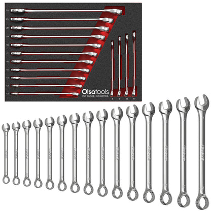 Premium 15-Piece Combination Wrench Set