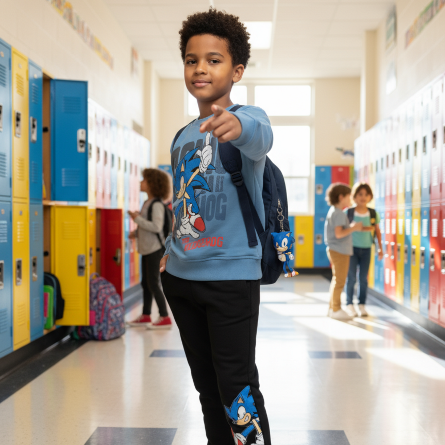 Blue Hedgehog Boys Joggers Set