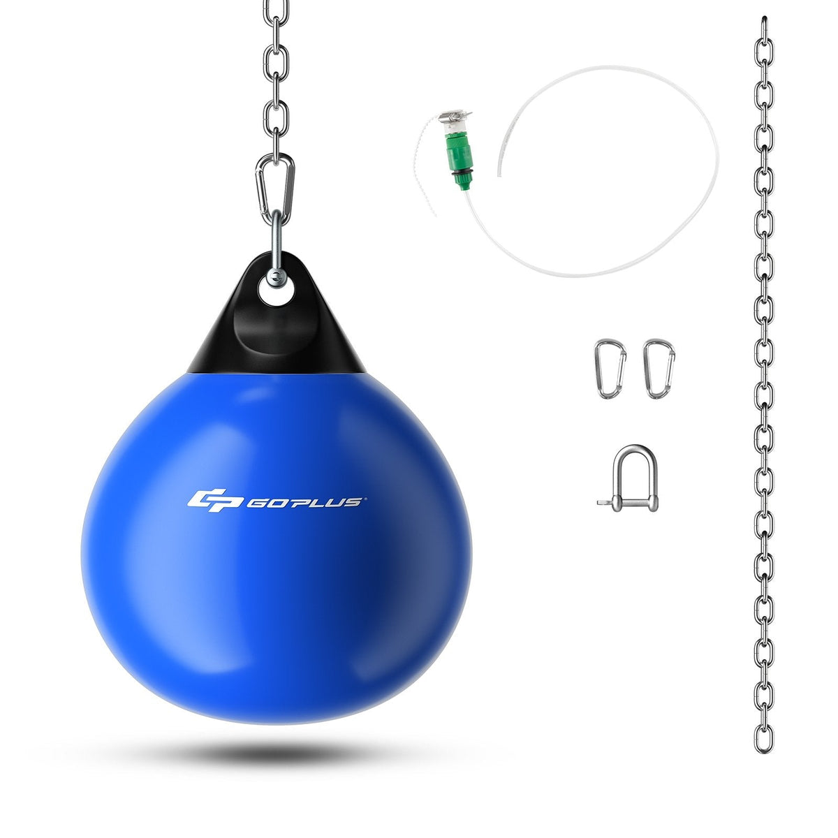 18 Inch 110 Pound Heavy Punching Water Aqua Bag with Adjustable Metal Chain-Black