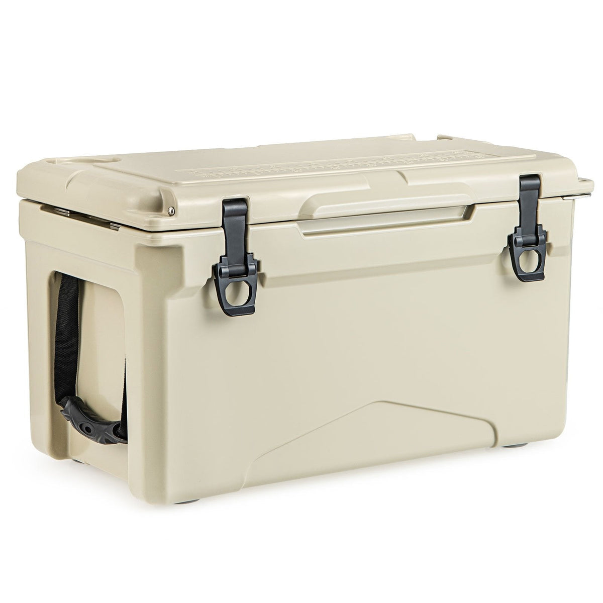 Rotomolded Cooler with Integrated Cup Holders and Bottle Opener-Gray