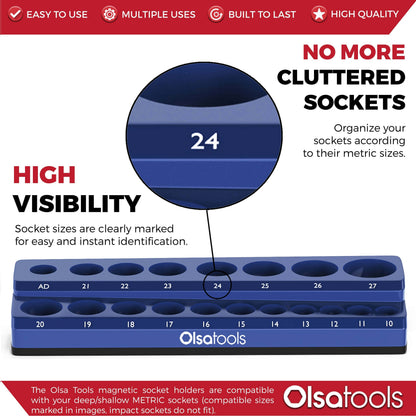 2-Row Magnetic Socket Holders