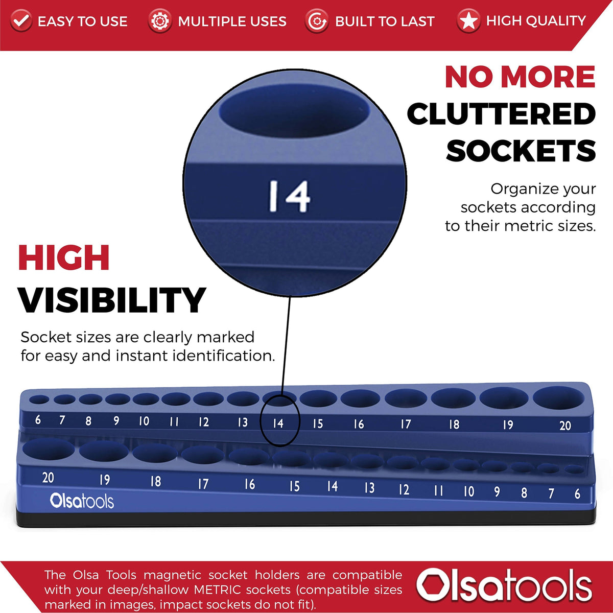 2-Row Magnetic Socket Holders