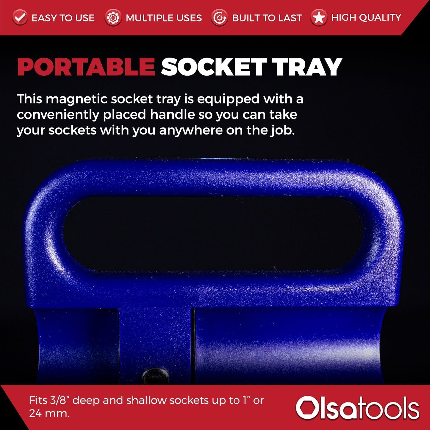 Magnetic Portable Socket Organizer Tray