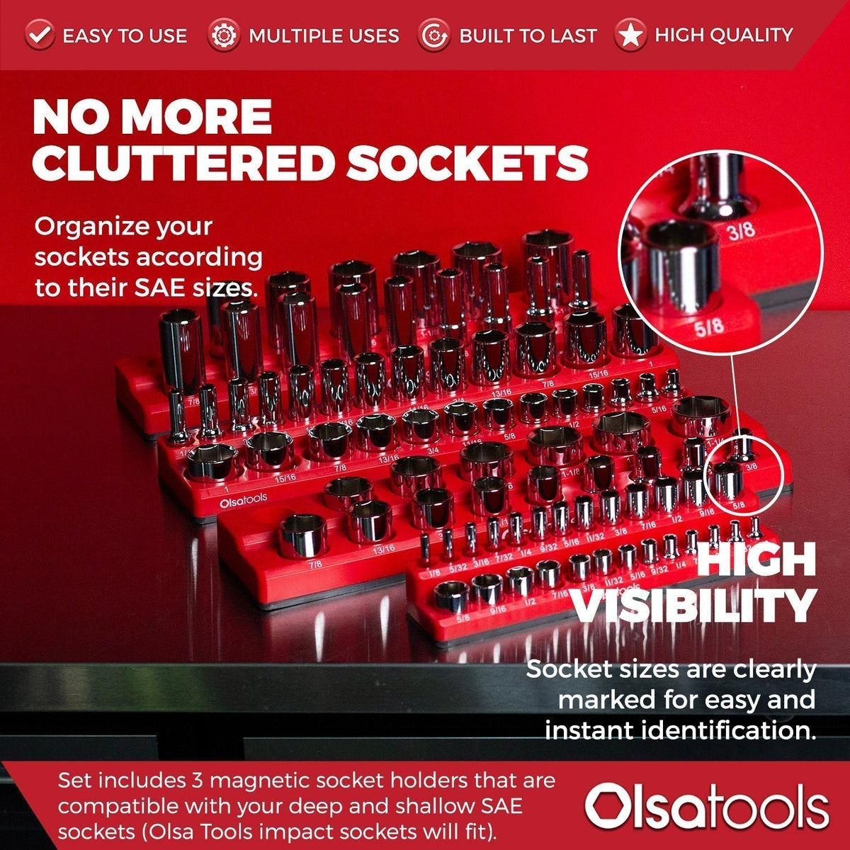 2-Row Magnetic Socket Holders
