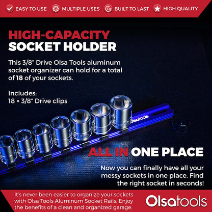 Aluminum Socket Organizer Rails with Locking End Caps