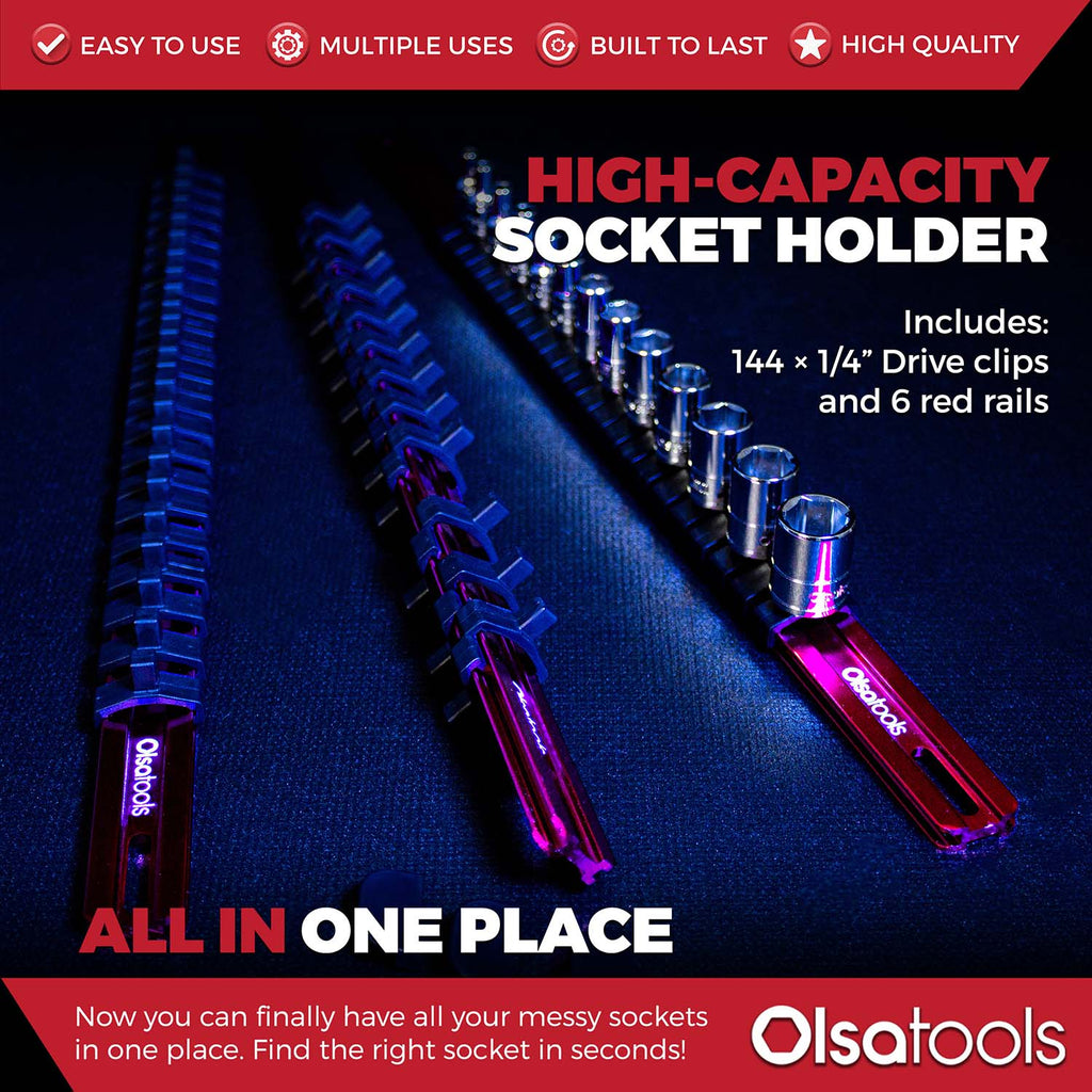 Aluminum Socket Organizer Rails with Locking End Caps