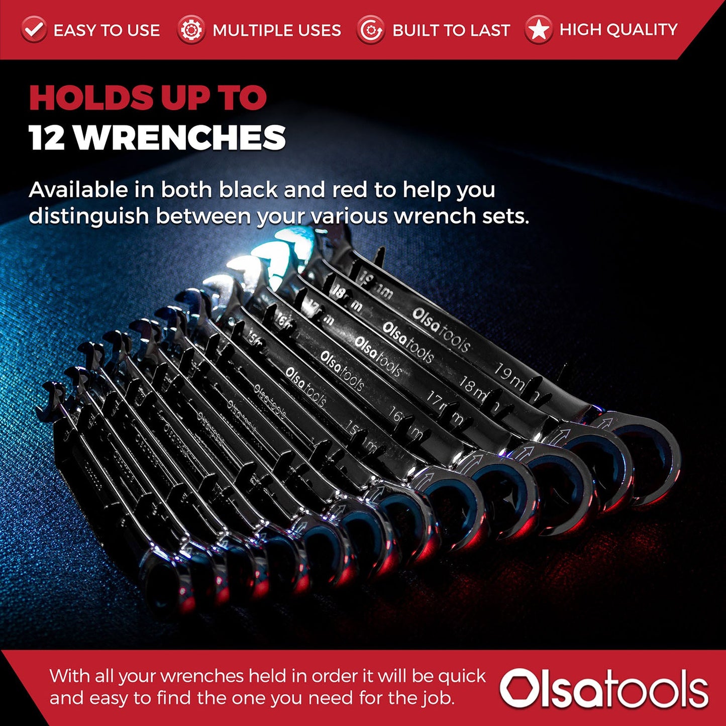 Magnetic Metal Wrench Organizer
