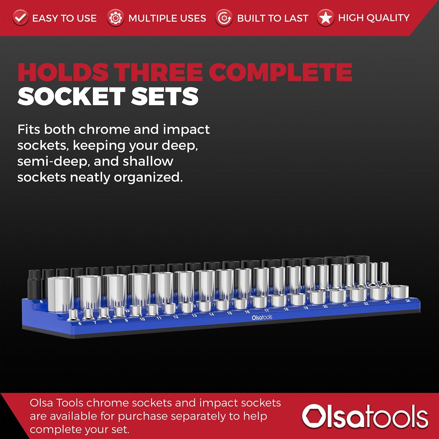 3-Row Magnetic Socket Holder