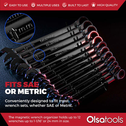 Magnetic Metal Wrench Organizer