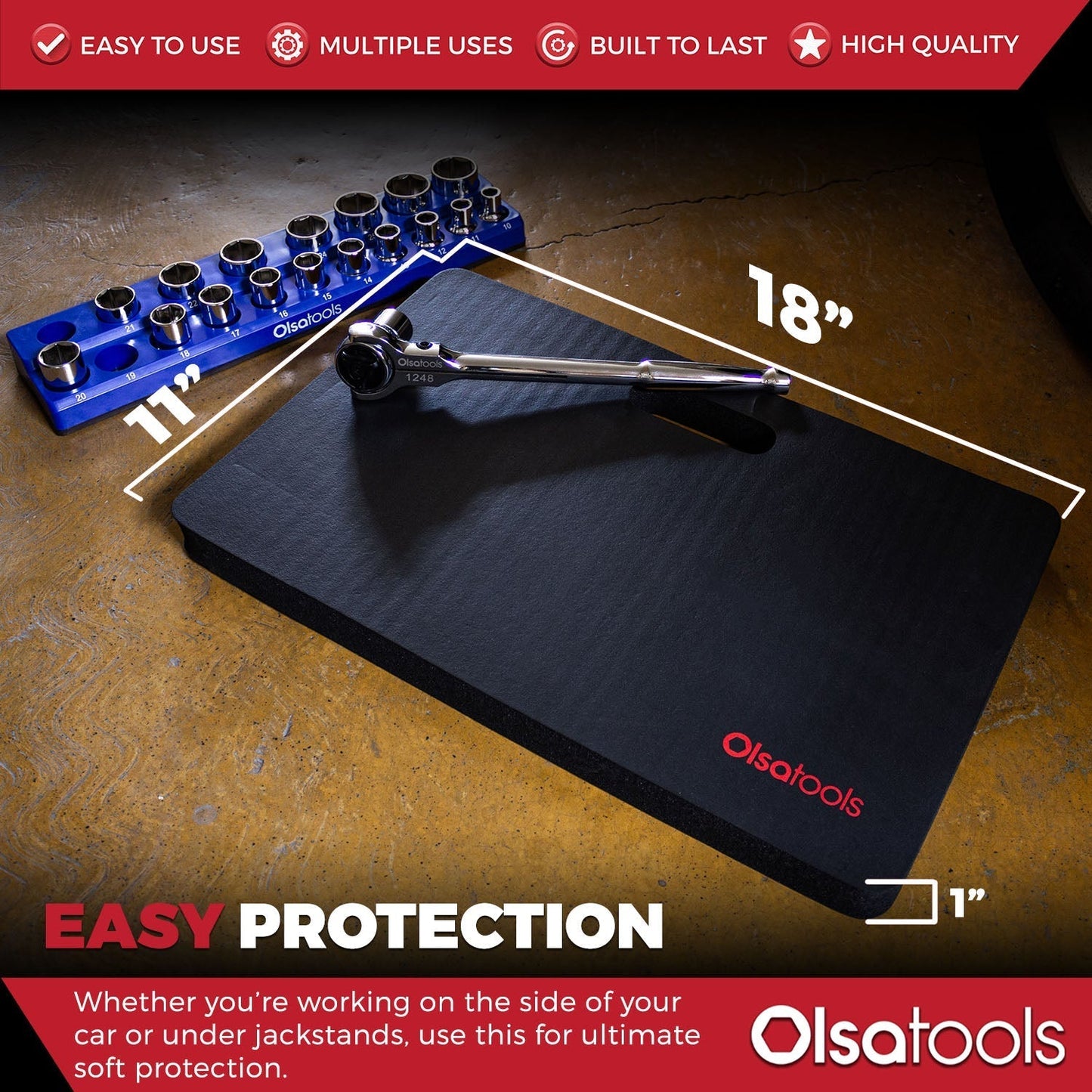 Kneeling Work Mat, Mechanics Kneeling Pad Density 18" x 11" x 1"