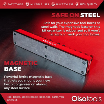 Magnetic Hex 1/4" Bit Organizer