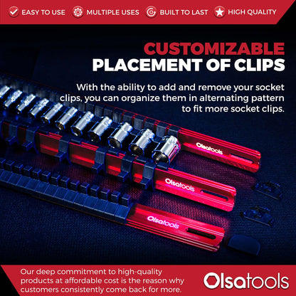 Aluminum Socket Organizer Rails with Locking End Caps