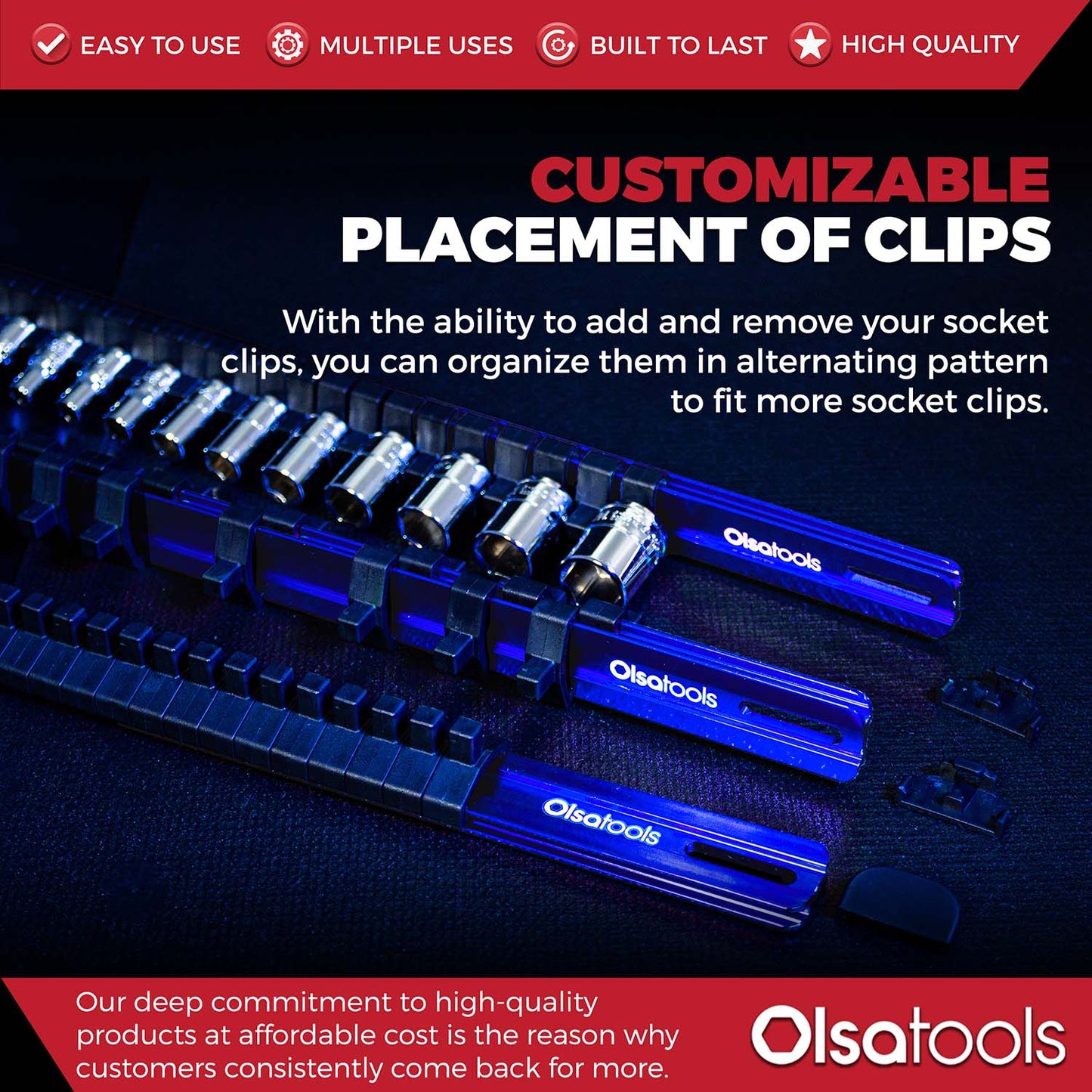 Aluminum Socket Organizer Rails with Locking End Caps