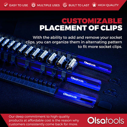 Aluminum Socket Organizer Rails with Locking End Caps
