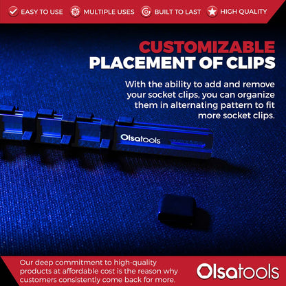 Aluminum Socket Organizer Rails With Rubber End Caps