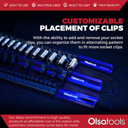 Aluminum Socket Organizer Rails with Locking End Caps