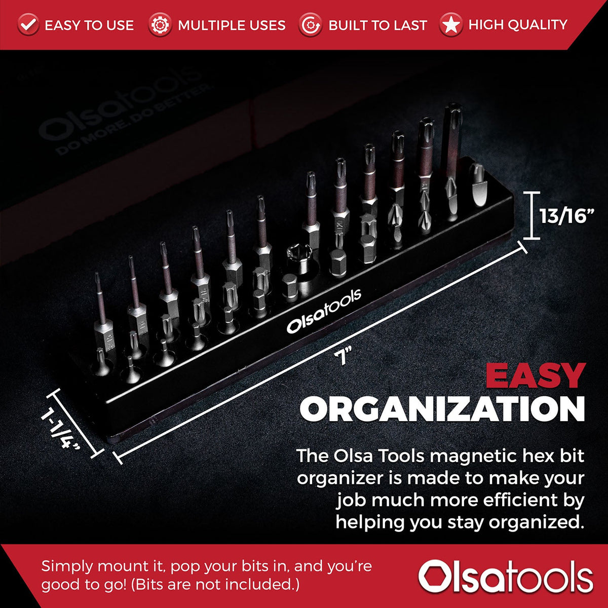 Magnetic Hex 1/4" Bit Organizer