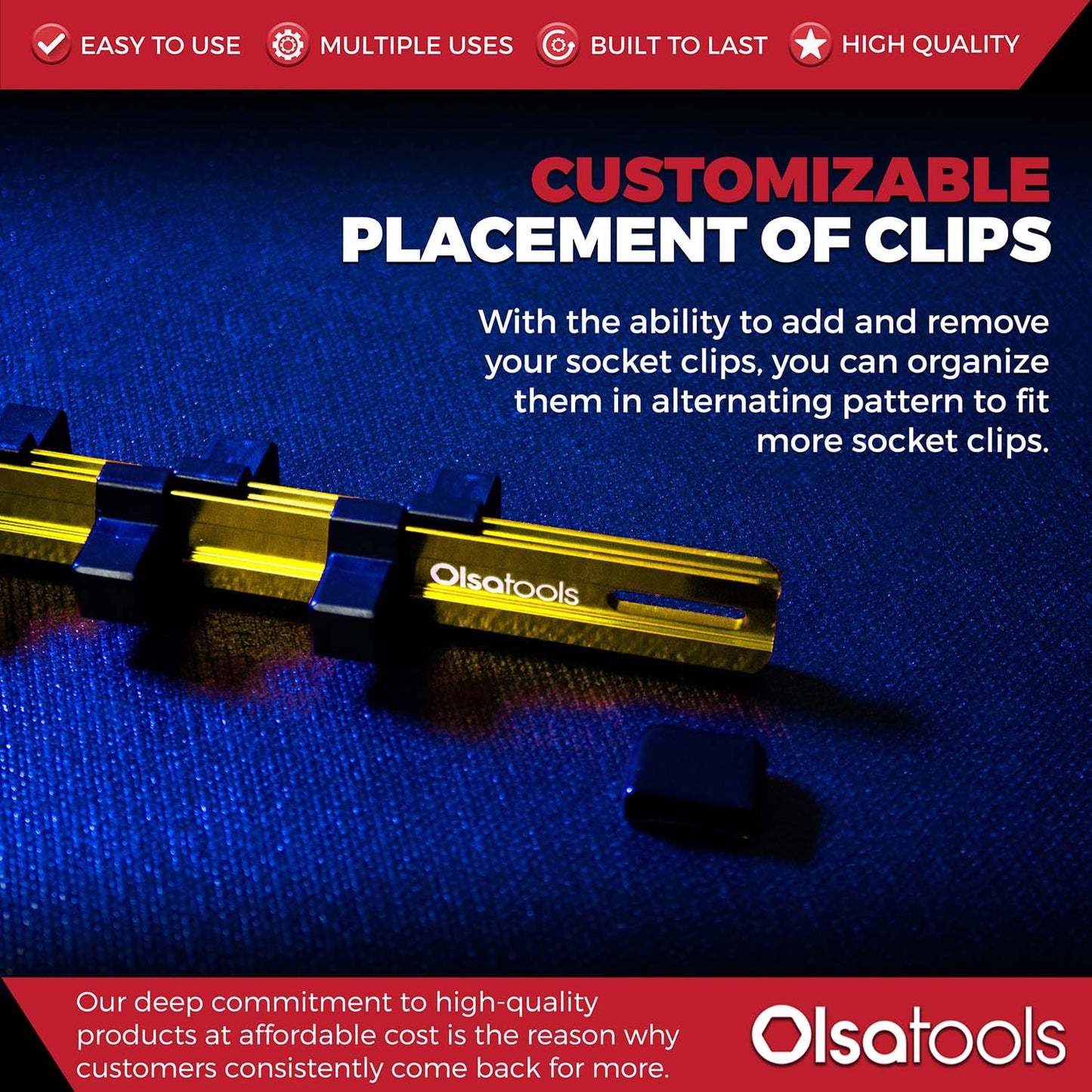 Aluminum Socket Organizer Rails With Rubber End Caps