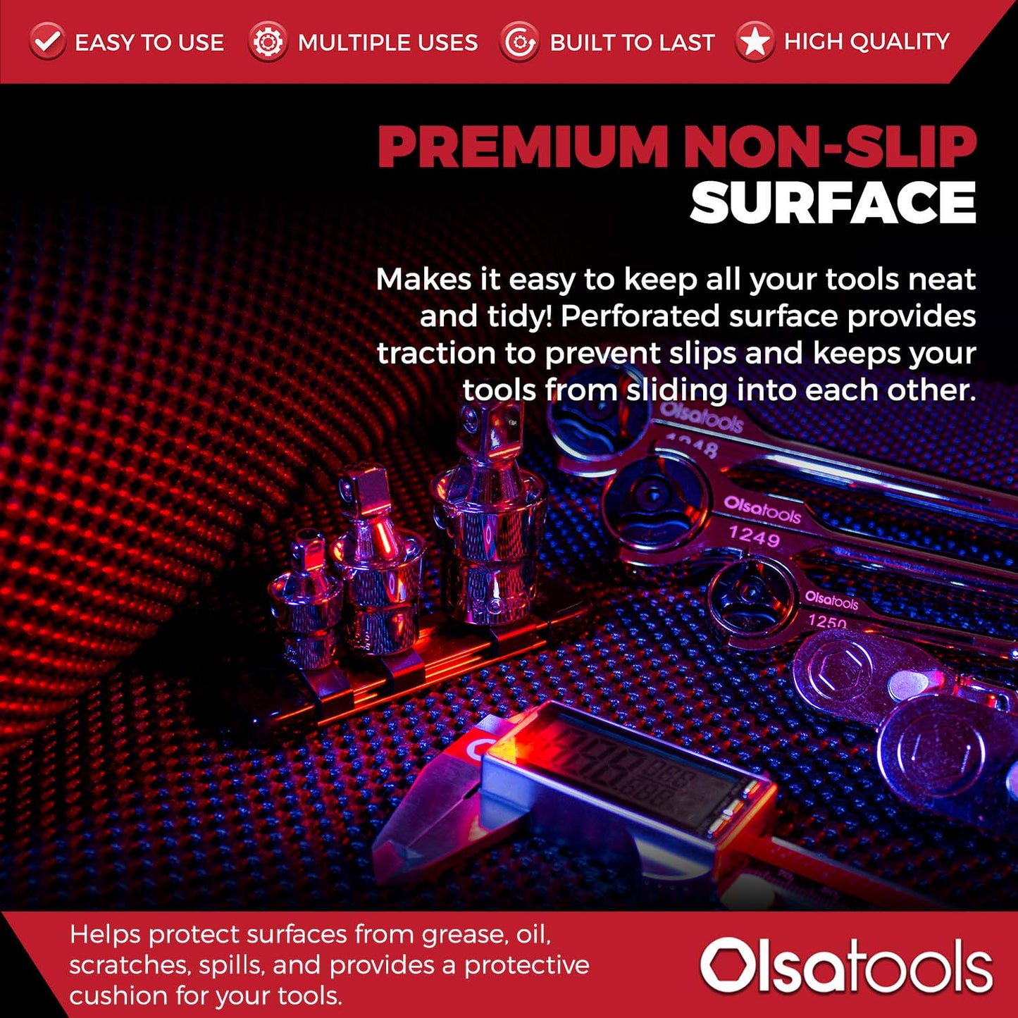 Non-Slip Perforated Surface Tool Chest Liner